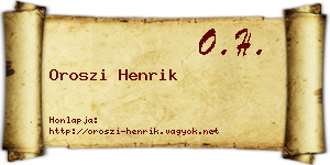Oroszi Henrik névjegykártya